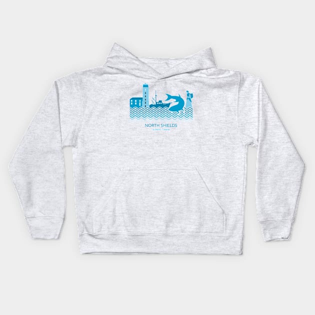 North Shields Fish Quay Kids Hoodie by NORTHERNDAYS